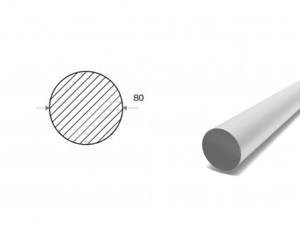 Hliníková kulatina 80 mm  (EN 6082)