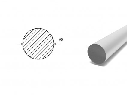 Hliníková kulatina 90 mm  (EN 6082)