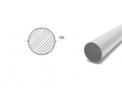 Hliníková kulatina 150 mm  (EN 6082)