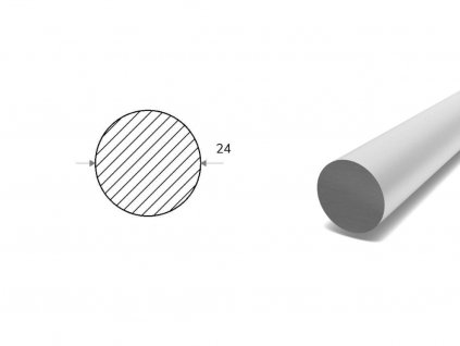 Hliníková kulatina 24 mm  (EN 6082)