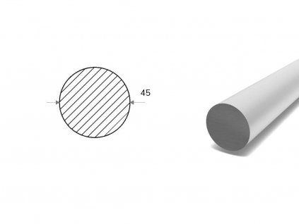 Hliníková kulatina 45 mm  (EN 6082)