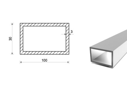 Hliníkový jekl 100x30x3 (EN 6060)