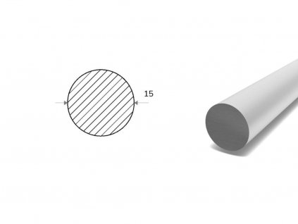 Hliníková kulatina 15 mm - tažená (EN 7075)