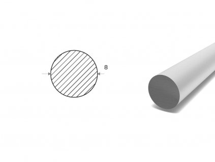 Hliníková kulatina 8 mm  (EN 6060)