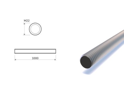 Pevnostní závitová tyč M22 - 8.8