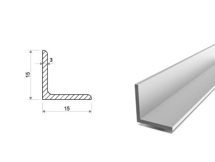 Hliníkový profil L 15x15x3 (EN 6060)