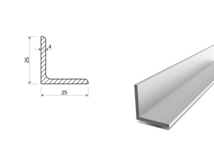 Hliníkový profil L 25x25x4 (EN 6060)