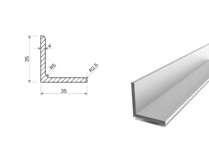 Hliníkový profil L 35x35x4 (EN 6060)