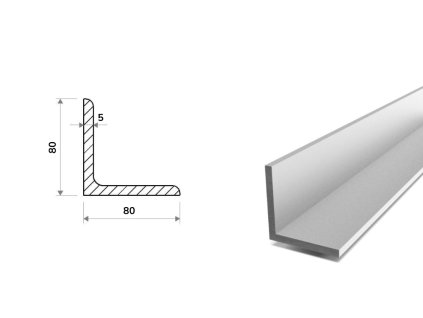 Hliníkový profil L 80x80x5 (EN 6060)