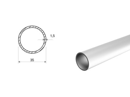 Hliníková trubka 35x1,5 (EN 6060)
