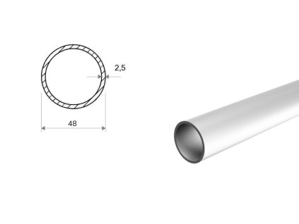 Hliníková trubka 48x2,5 (EN 6060)