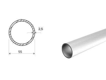 Hliníková trubka 55x2,5 (EN 6060)