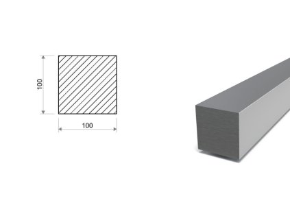 Ocel čtvercová 100x100 mm (S355)