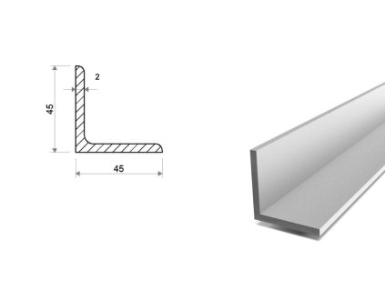 Hliníkový profil L 45x45x2 (EN 6060)