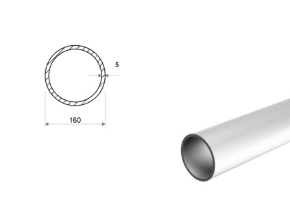 Hliníková trubka 160x5 (EN 6060)