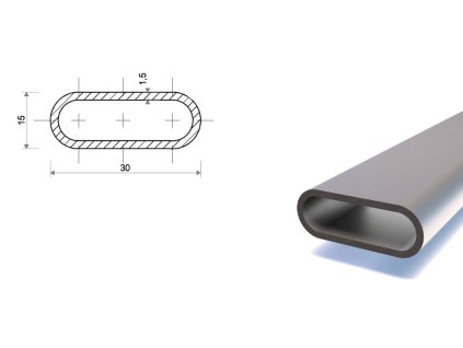 Plochoovál 30x15x1,5