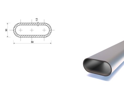 Plochoovál 50x30x1,5