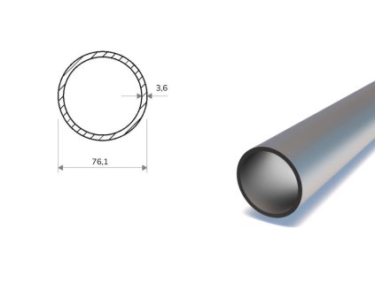 Trubka bezešvá hladká 76,1x3,6