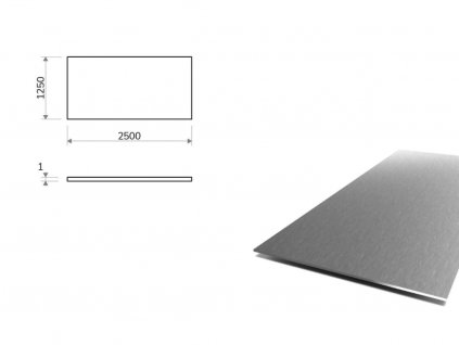 Nerezový plech kartáčovaný (1.4016) 1,25x2,5 m, tloušťka 1 mm + fólie_1