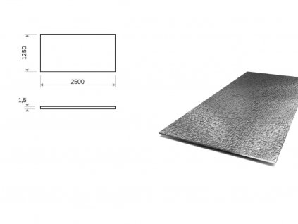 Nerezový plech dekor LEDER - 1,25x2,5 m, tloušťka 1,5 mm + fólie