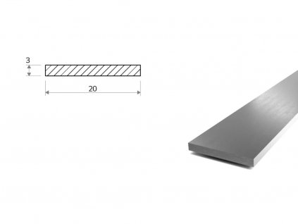 Nerezová plochá ocel 20x3 - stříhaná (1.4404)